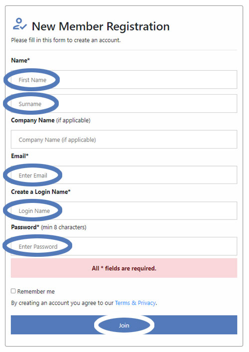 Registration form help