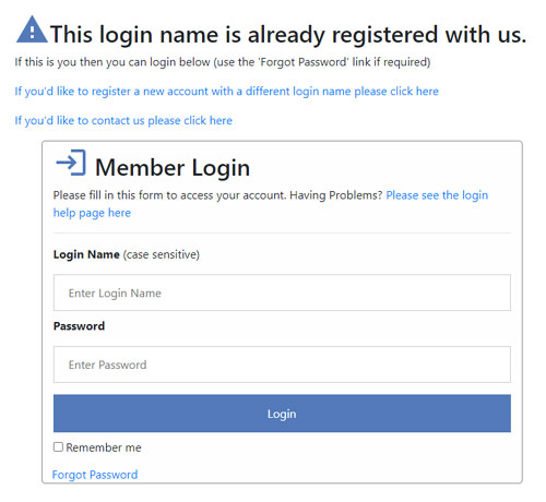 Already registered